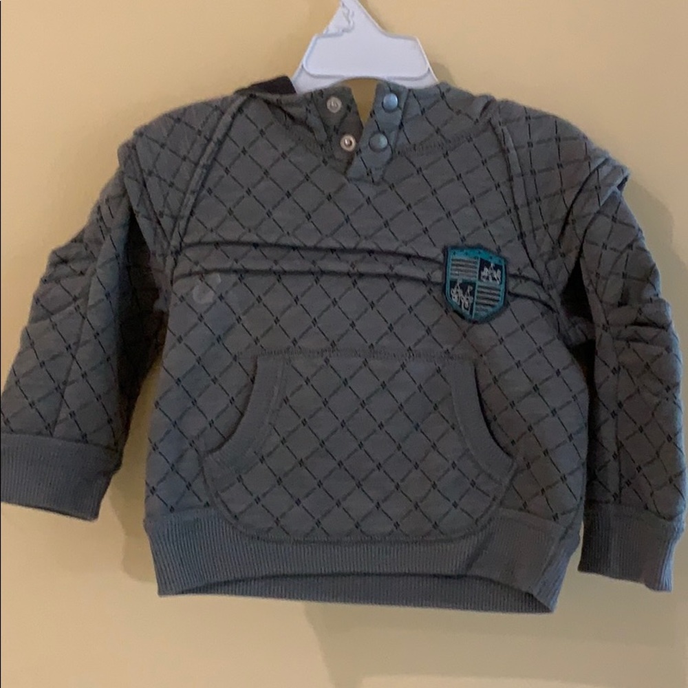 Boys pull over hoodie gray 12M Oshkosh